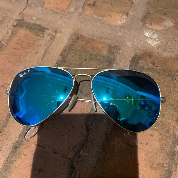 Gold BLUE Flash Ray-Ban Aviators